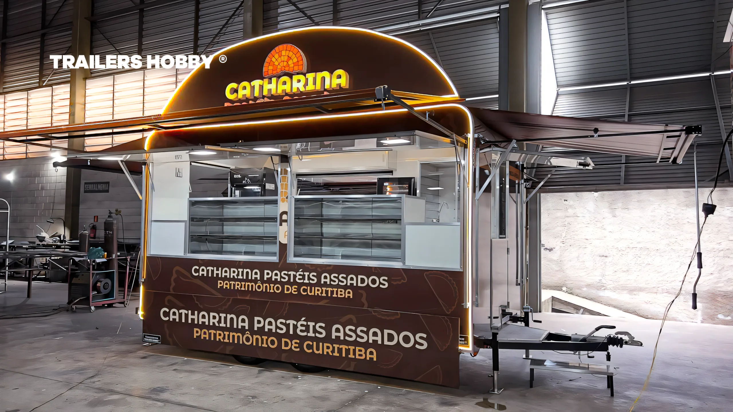 Trailer para pastéis assados da Catharina Pastéis fabricado pela Trailers Hobby