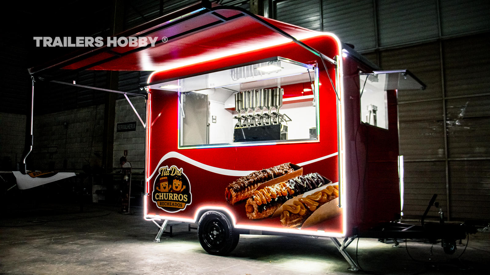 Trailer Tia Dri Churros Recheados fabricado pela Trailers Hobby